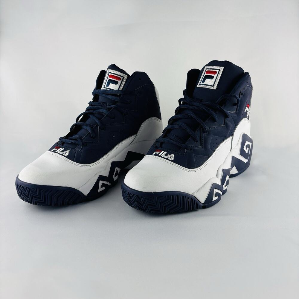 Fila MB Mid White Navy Red Men's Size 10 Basketball Shoes Sneaker 1BM00511-125